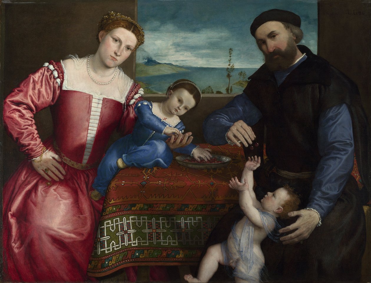 Giovanni della Volta portréja feleségével és gyermekeivel alkotó: Lorenzo Lotto