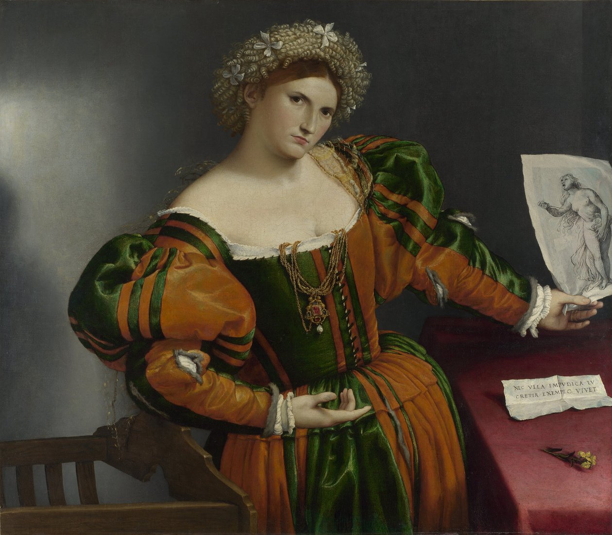 Lucretia ihlette női portré alkotó: Lorenzo Lotto