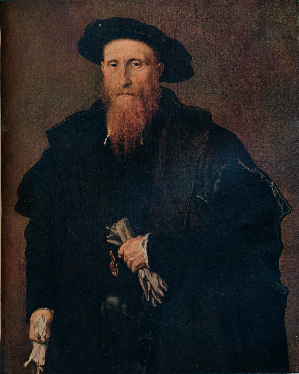 Kesztyűs úriember portréja, 1543, 1930. alkotó: Lorenzo Lotto