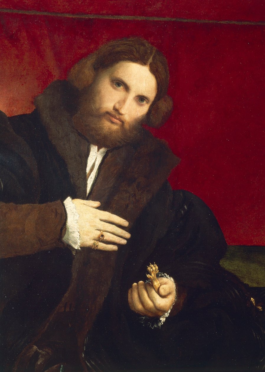 Oroszlánmancsos úriember portréja, Lorenzo Lotto (1480 ca-1556), olaj, vászon, 95,5 x 69,5 cm alkotó: Lorenzo Lotto