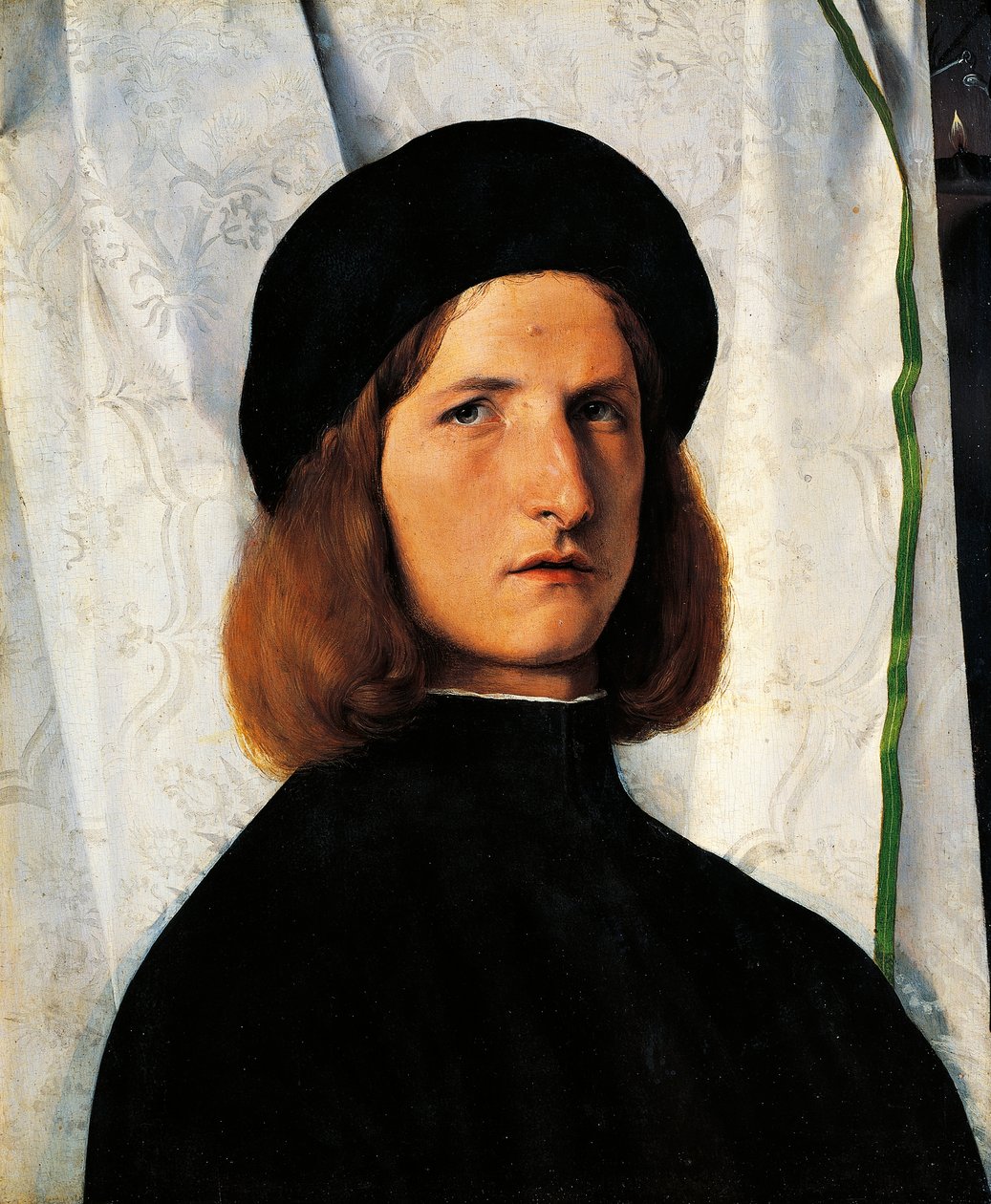 Lámpa fiatal férfi portréja alkotó: Lorenzo Lotto