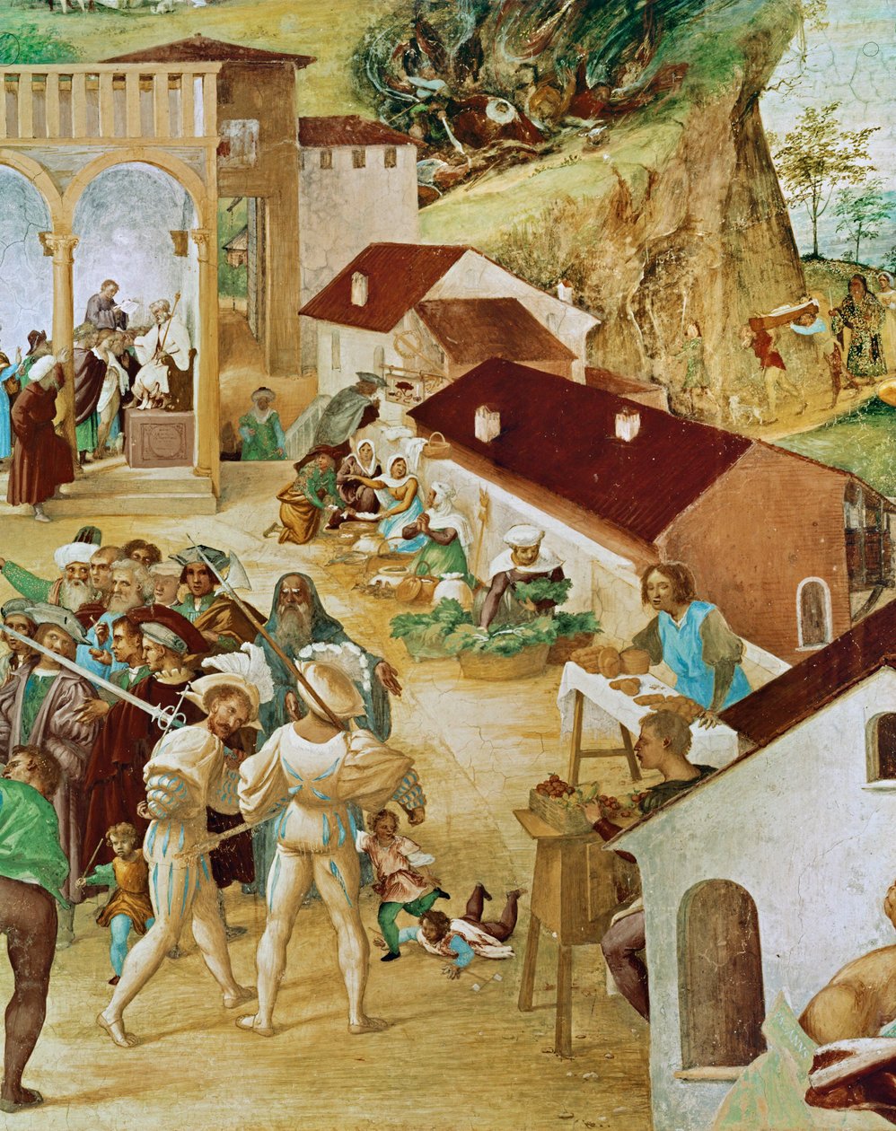 A Capella Suardi jobb oldala, Santa Barbara templom ... (falfestmény) alkotó: Lorenzo Lotto