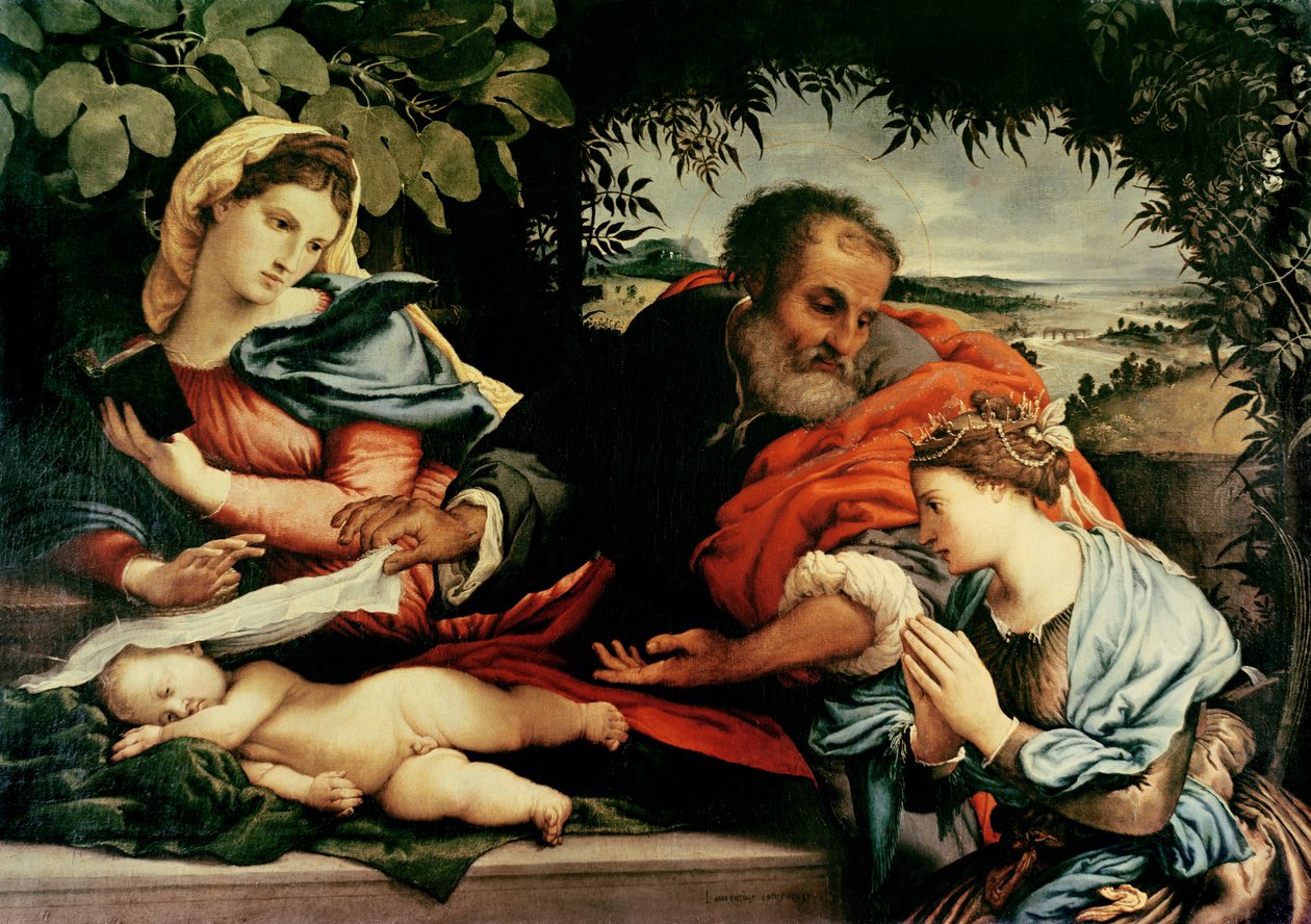 A Szent Család Alexandriai Szent Katalinnal, 1533 alkotó: Lorenzo Lotto