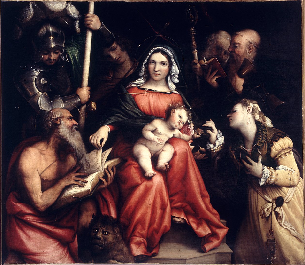 Szent Katalin misztikus házassága, 1524. alkotó: Lorenzo Lotto