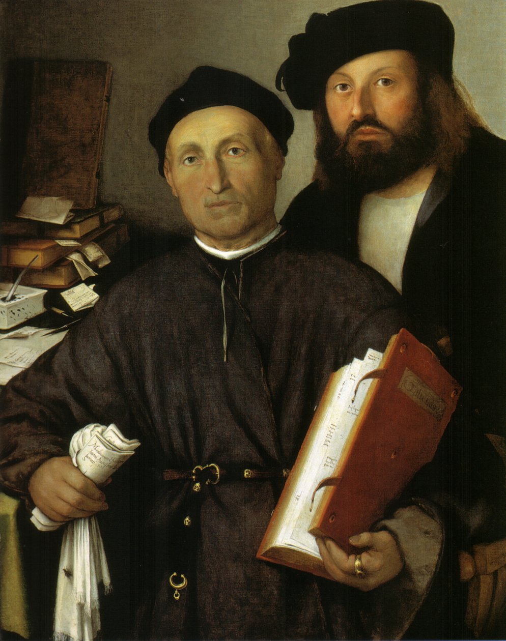 Giovanni Agostino della Torre orvos és fia, Niccolò, 1515 körül (olaj, vászon) alkotó: Lorenzo Lotto