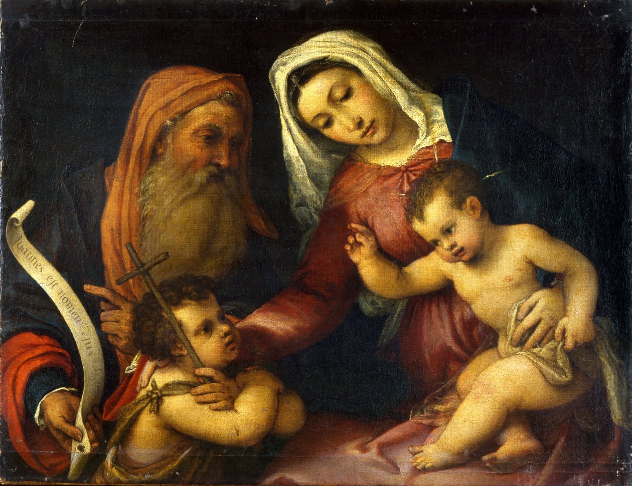 A Szűzanya és a Gyermek, Zakariás és Keresztelő János szentekkel alkotó: Lorenzo Lotto