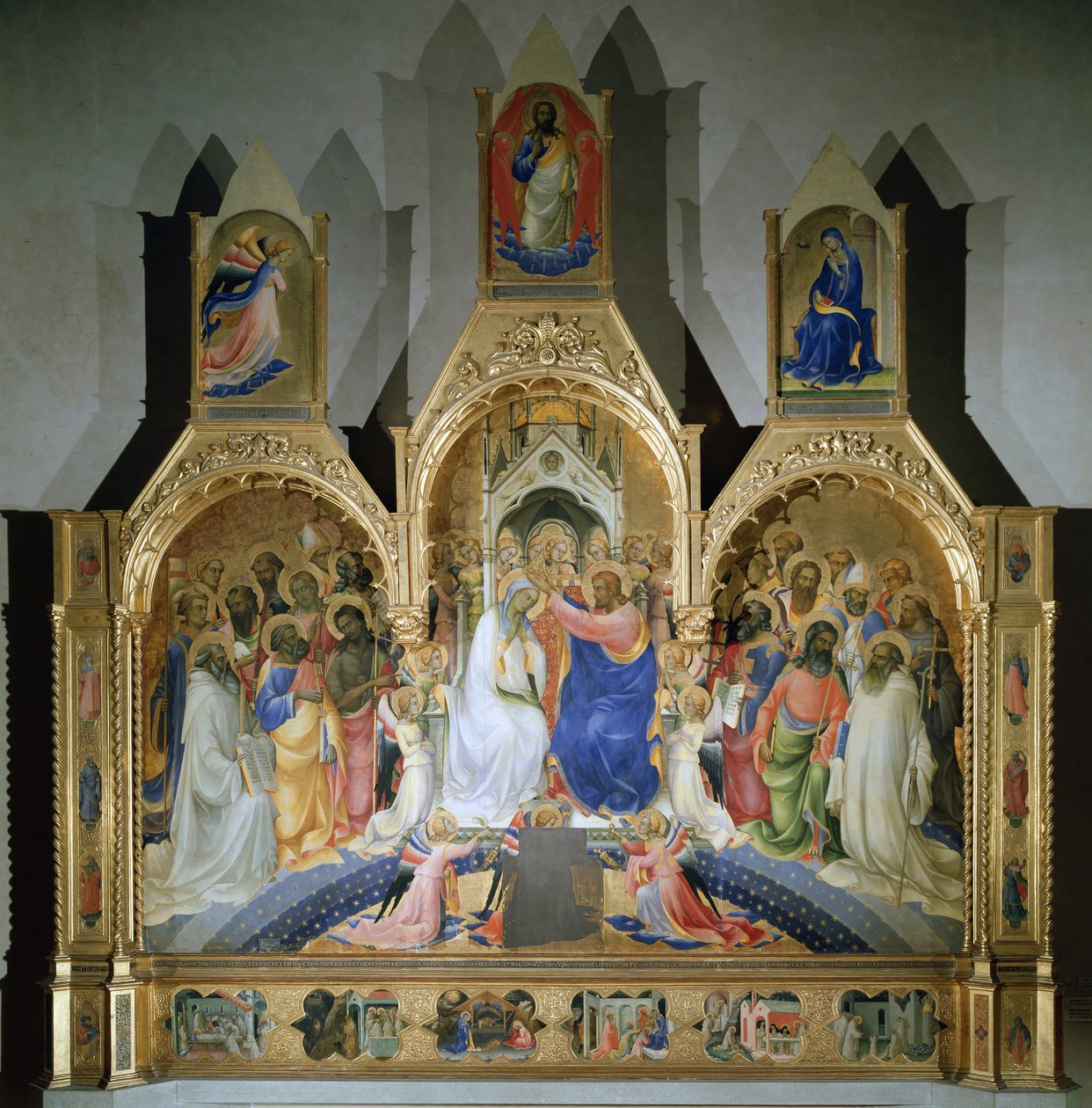 A Szűz koronázása - Tempera fán alkotó: Lorenzo Monaco