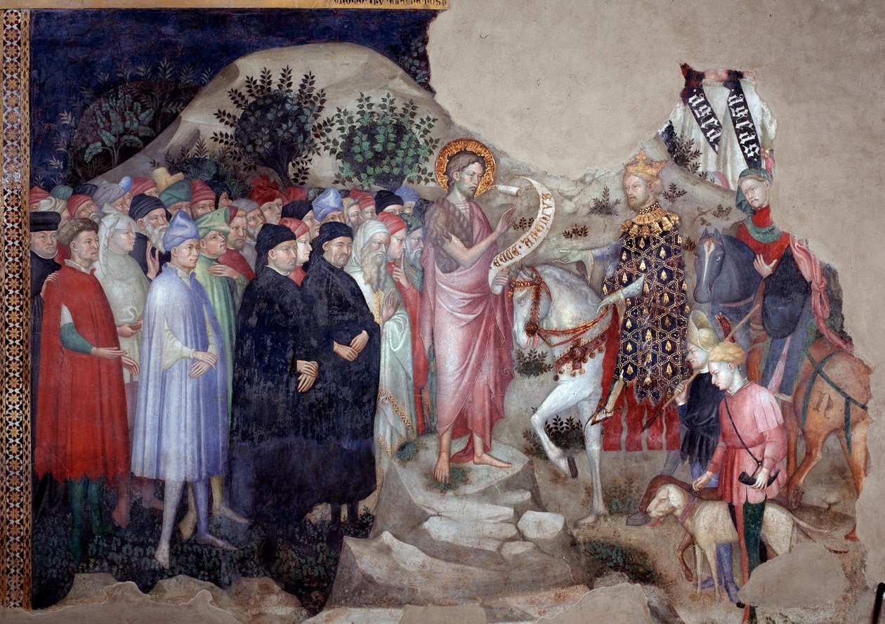 Keresztelő Szent János prédikál (freskó alkotó: Lorenzo Salimbeni