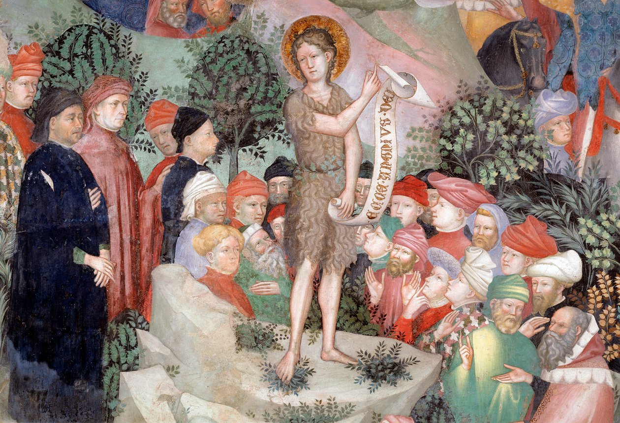 Keresztelő Szent János prédikál, részlet (Freskó alkotó: Lorenzo Salimbeni