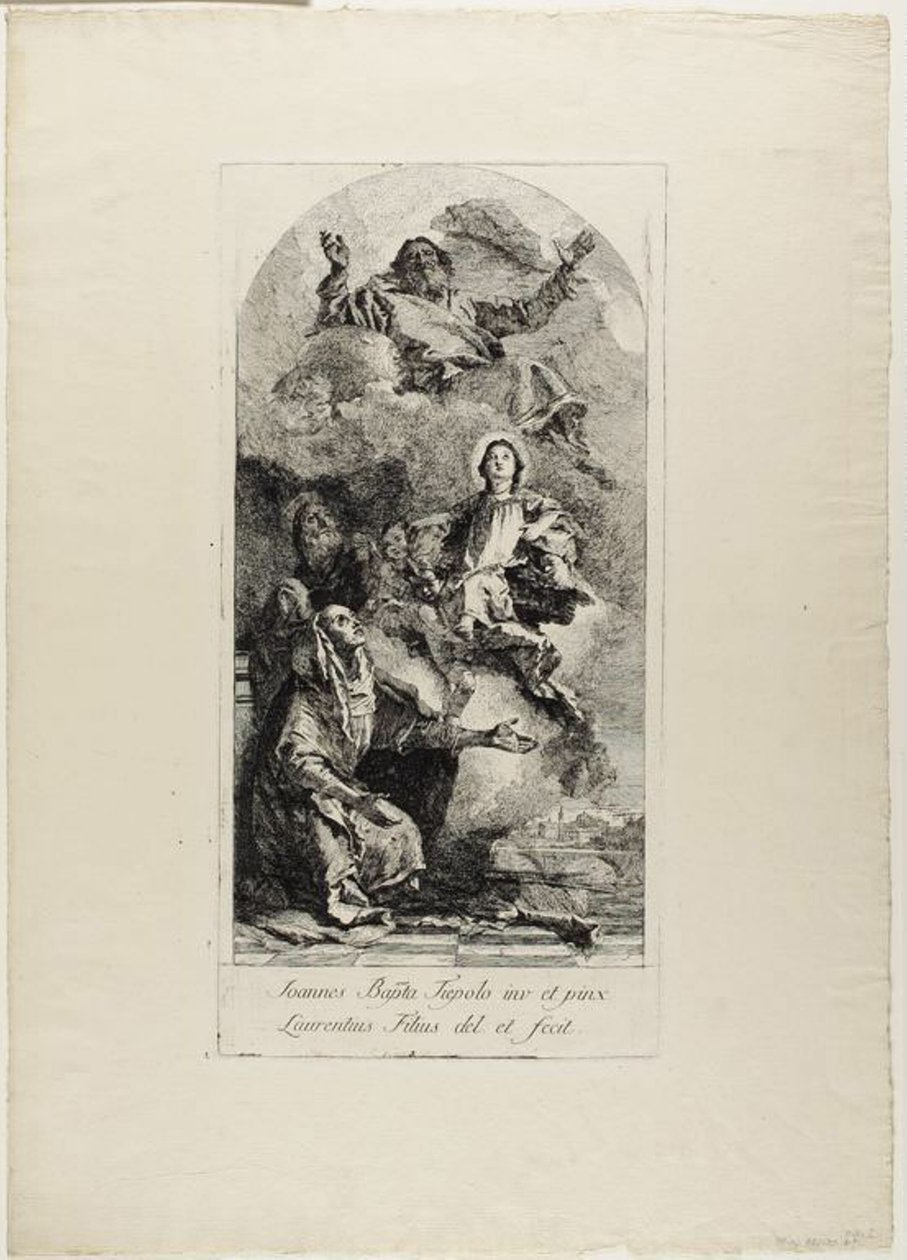 Szent Anna és Szent Joachim Szűz Máriát, mint gyermeket felajánlják az Örök Atyának alkotó: Lorenzo Tiepolo