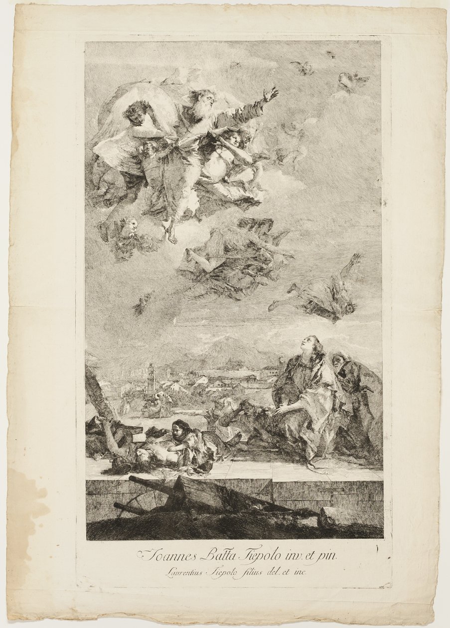Szent Thekla imádkozik a pestis végéért Este városában alkotó: Lorenzo Tiepolo