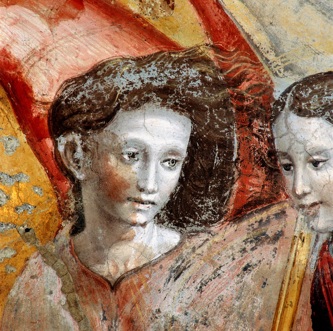 Angyal, a Szűz Koronázását ábrázoló festmény részlete alkotó: Lorenzo Torresani