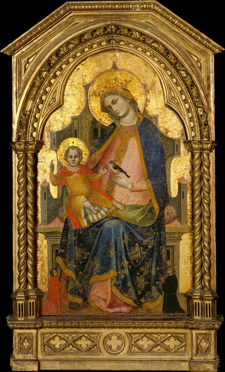Madonna és gyermeke két adományozóval trónolt, kb. 1360-65. alkotó: Lorenzo Veneziano