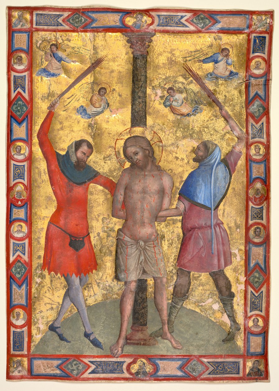 Miniatűr egy Mariegolából: A zászlózás, c. 1350-1375. alkotó: Lorenzo Veneziano