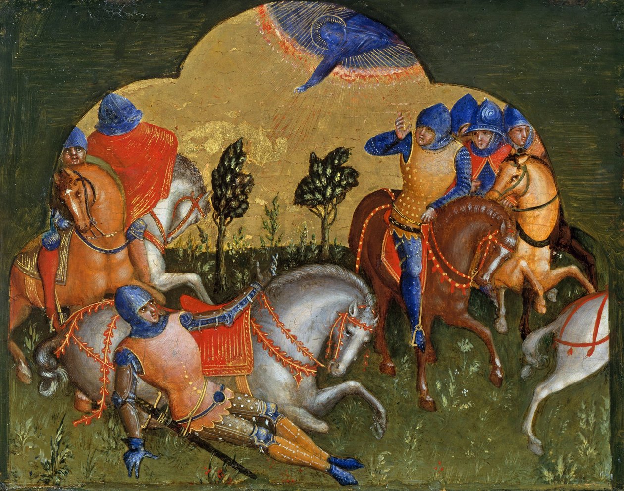 Paul Predella Panel megtérése, 1370 körül. alkotó: Lorenzo Veneziano