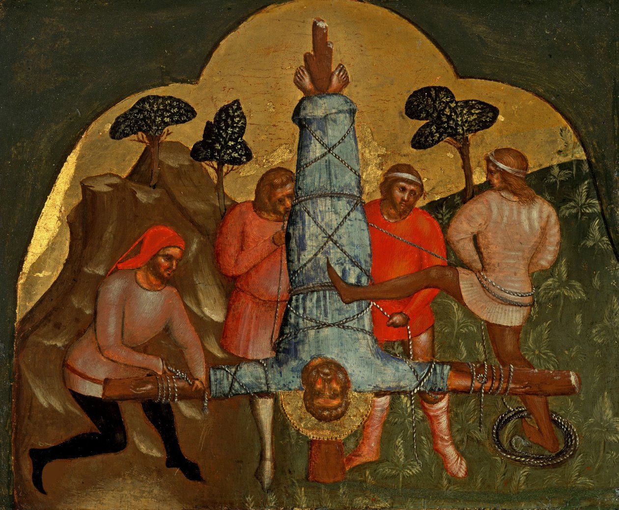 Predella Péter keresztre feszítése Panel, 1370 körül. alkotó: Lorenzo Veneziano
