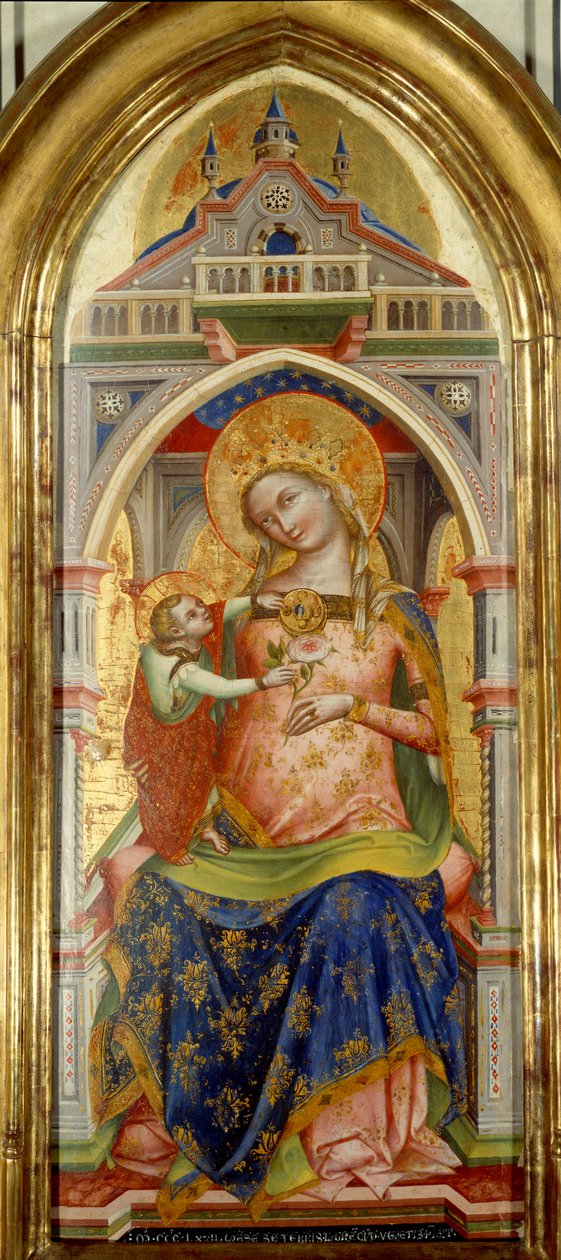 A Szűz és a Gyermek. Lorenzo Veneziano festménye (14. század) alkotó: Lorenzo Veneziano