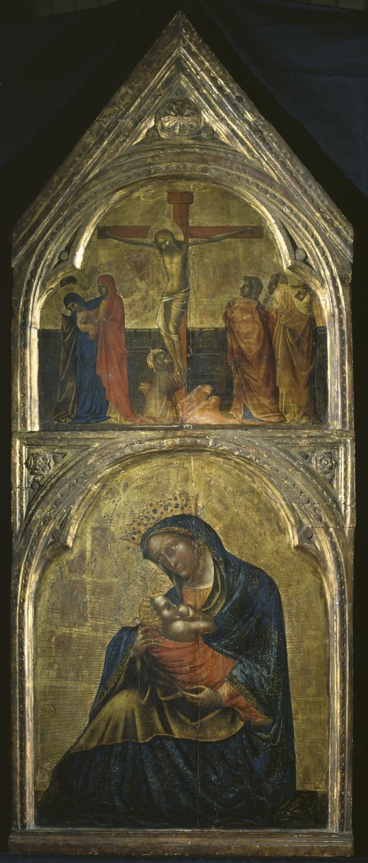Szűz és gyermek keresztrefeszítéssel, 1360 körül alkotó: Lorenzo Veneziano