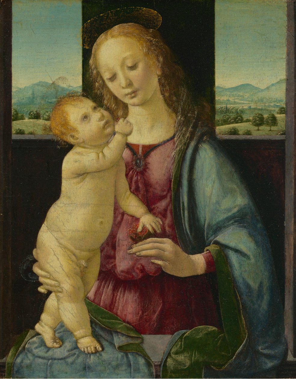 Madonna és gyermek gránátalmával, 14751480. alkotó: Lorenzo di Credi