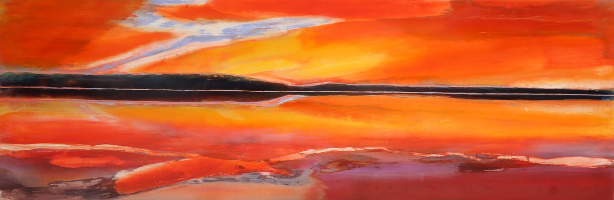 Phoenix Rising, 2014, olaj és sellak gesso panelen alkotó: Lou Gibbs
