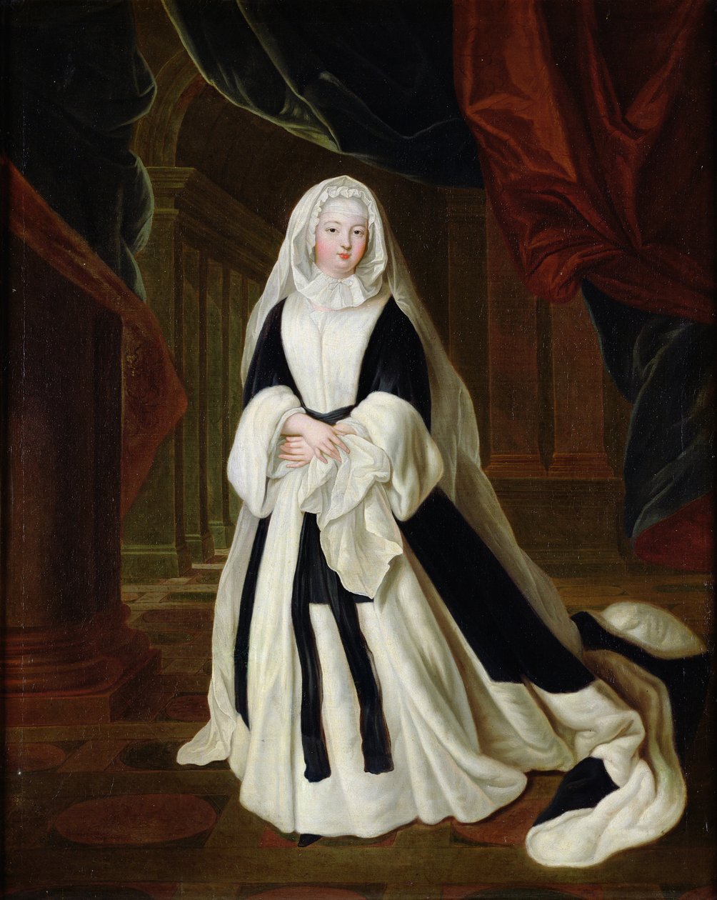 Louis-Francoise de Bourbon (1673-1743) Mademoiselle de Nantes portréja gyászruhában, 1710 után alkotó: Louis de Silvestre