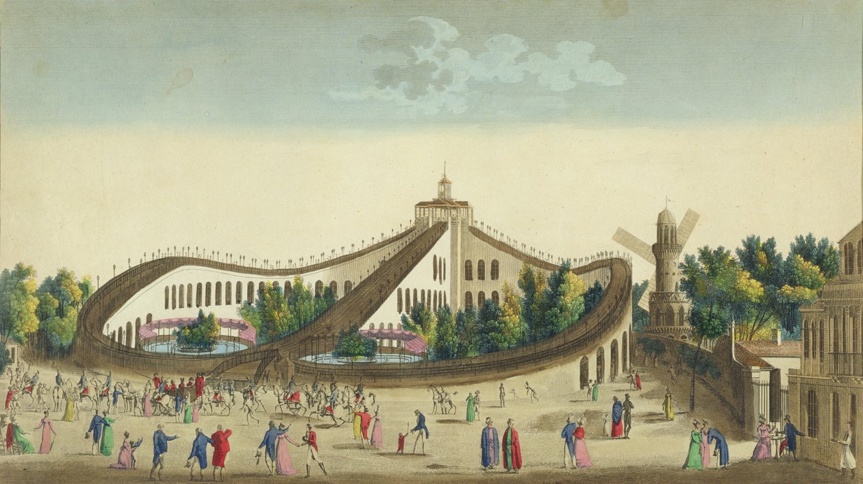 Légi séták, Baujon-kert, 1817 körül alkotó: Ambroise Louis Garneray