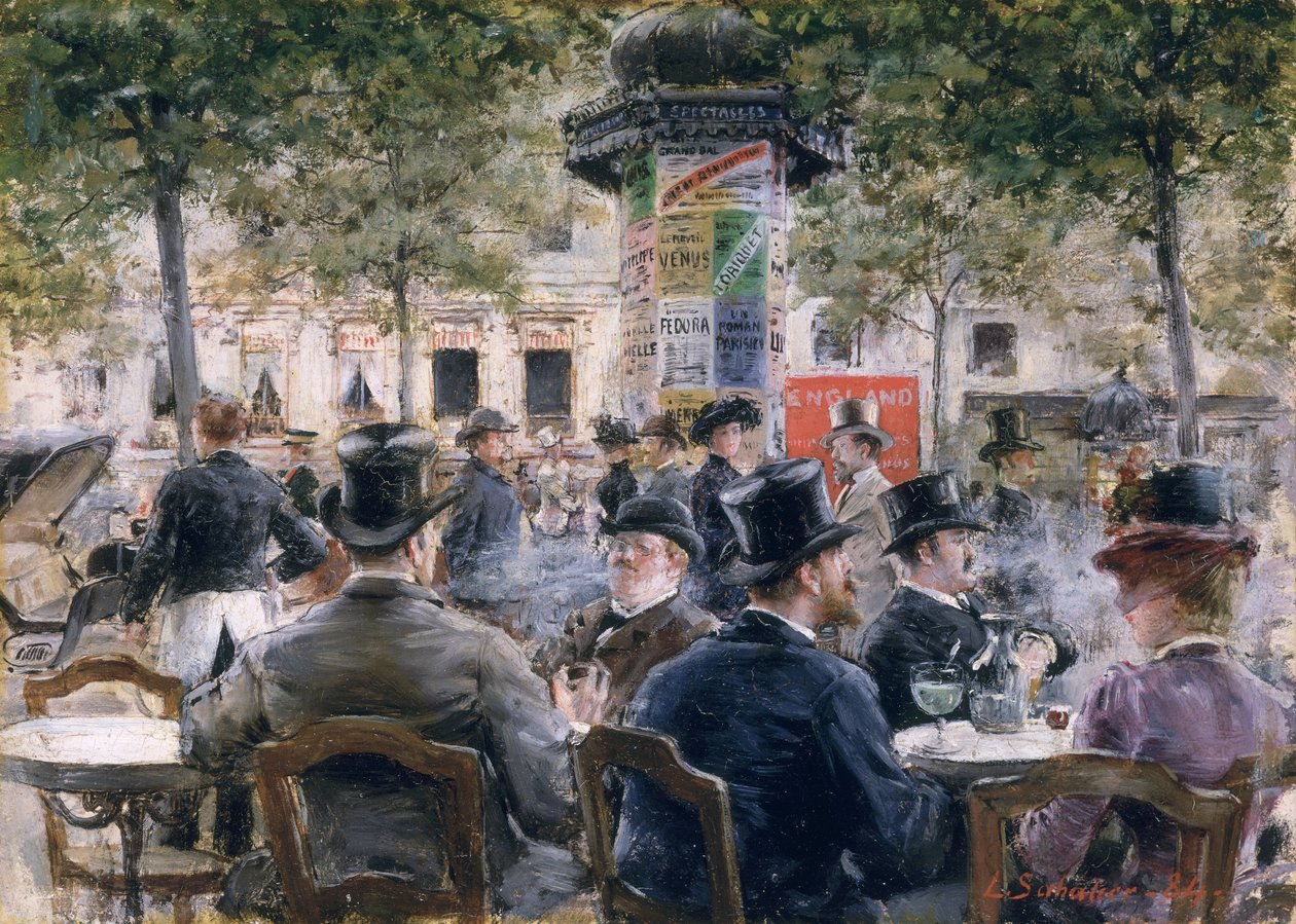 Kávézó jelenet Párizsban, 1884 alkotó: Louis Anet Sabatier