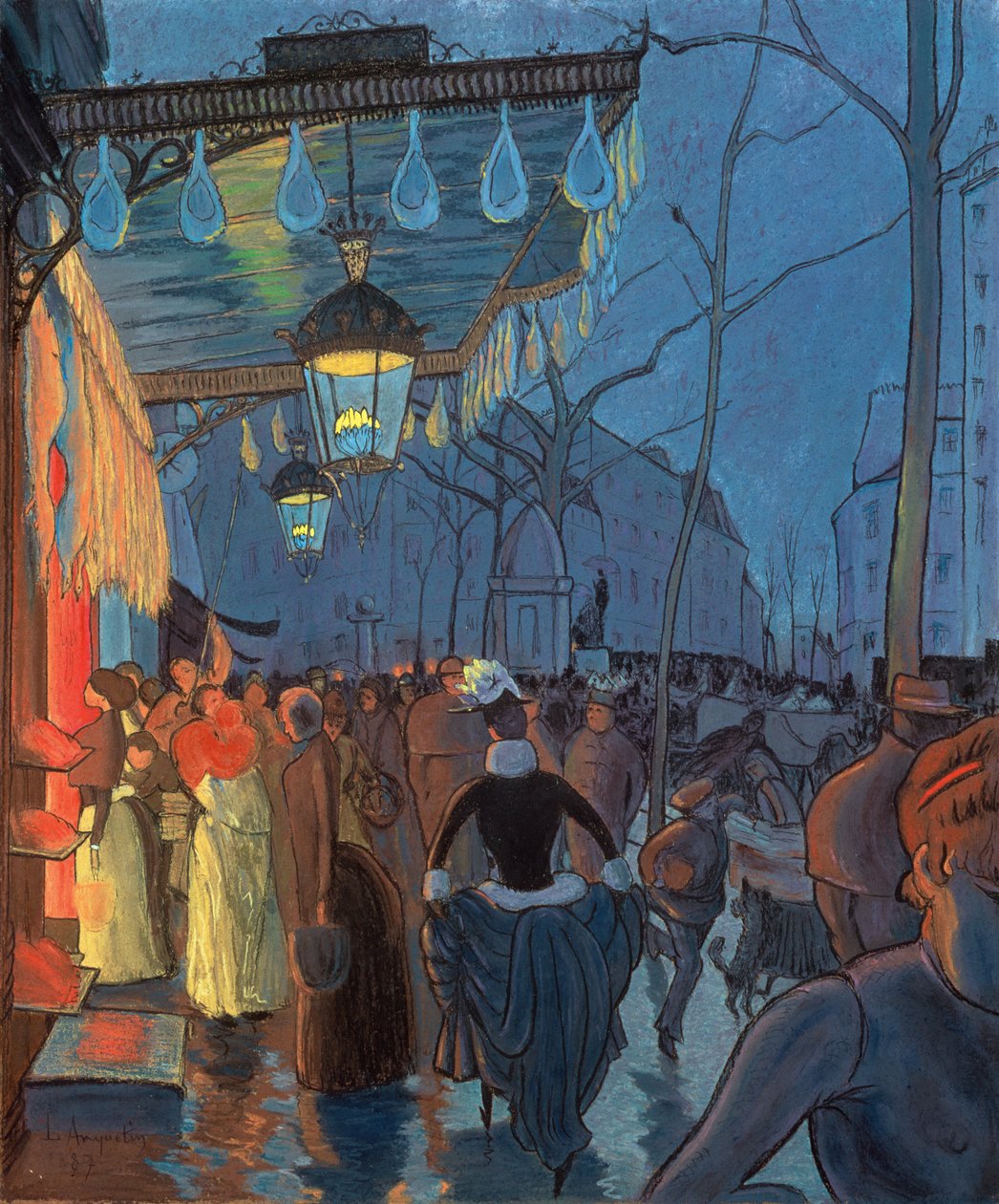 Avenue de Clichy, Párizs, 1887 (pasztell) alkotó: Louis Anquetin