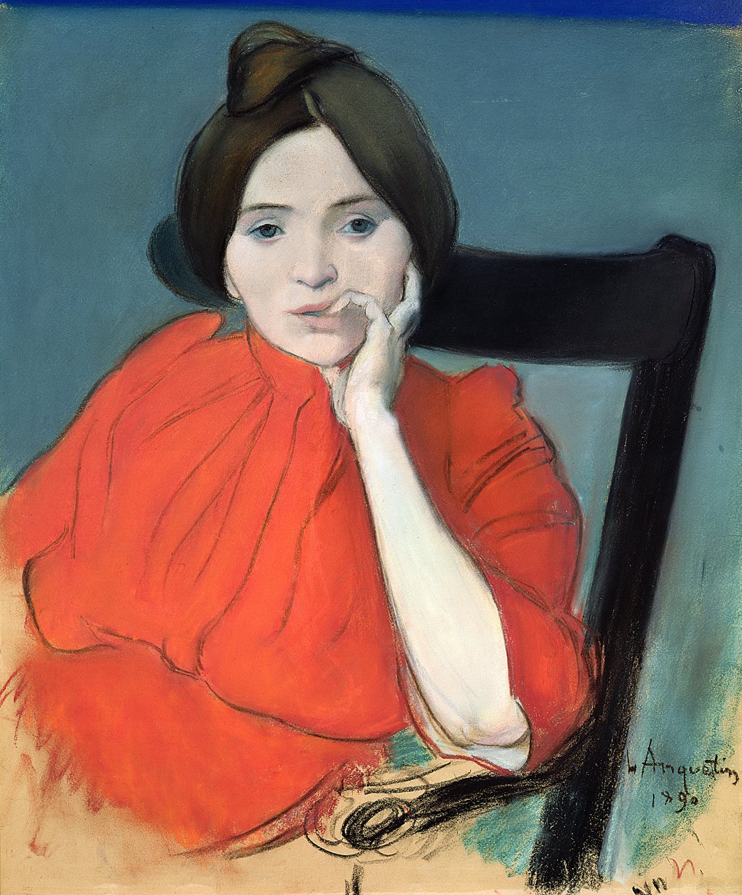 Női portré, 1890 (pasztell, papíron) alkotó: Louis Anquetin