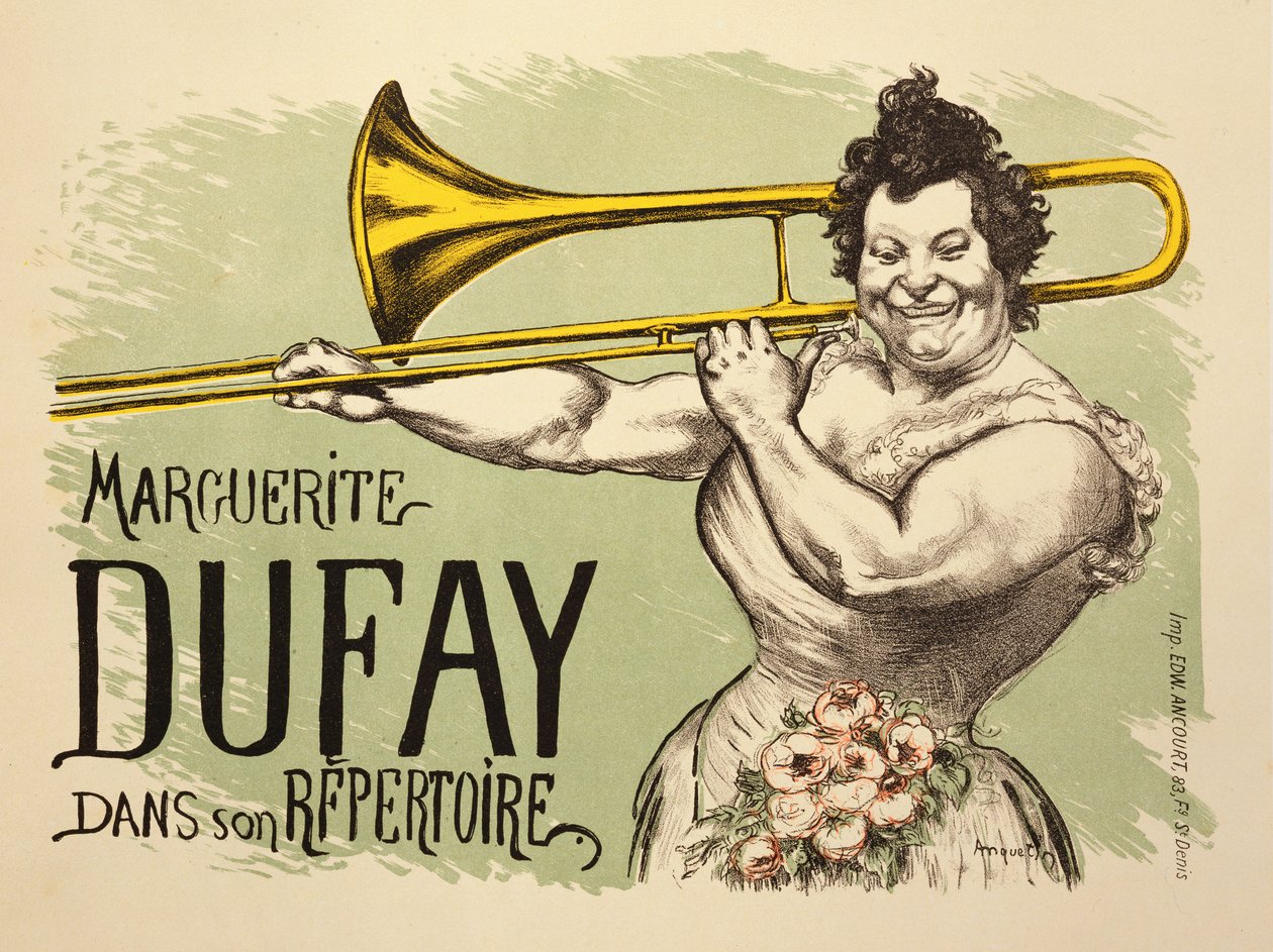 A „Marguerite Dufay a repertoárjában” című plakát reprodukciója alkotó: Louis Anquetin