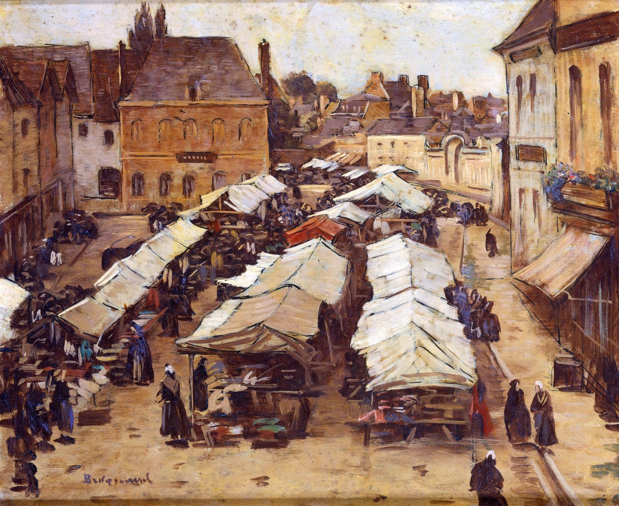 A piactér Abbeville-ben alkotó: Louis Braquaval