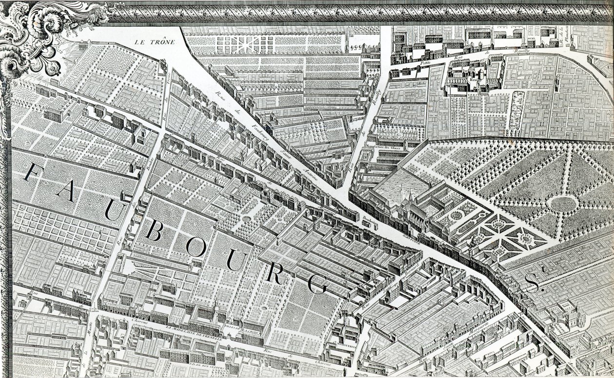 Párizs terve, „Plan de Turgot” néven ismert, Claude Lucas metszete, 1734-39 alkotó: Louis Bretez