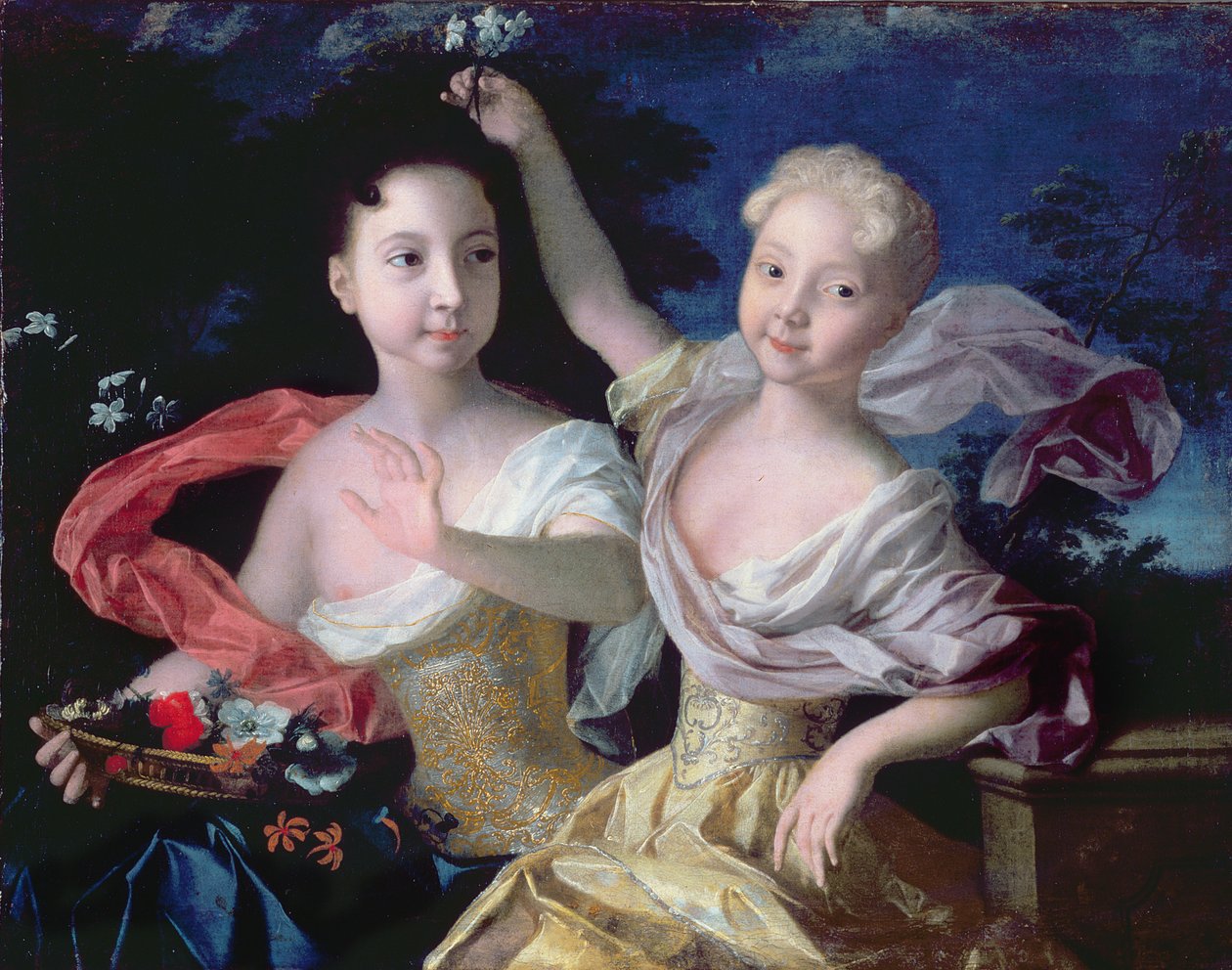 Anna Petrovna (1708-28) és Erzsébet Petrovna (1709-62) hercegnők portréja 1717 alkotó: Louis Caravaque