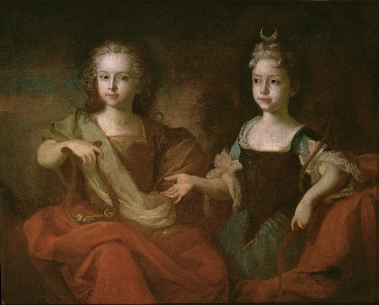 Tsarevics Péter Alekszejevics és Tsarevna Nathalie Alekseevna mint Apolló és Diana, 1722 körül alkotó: Louis Caravaque