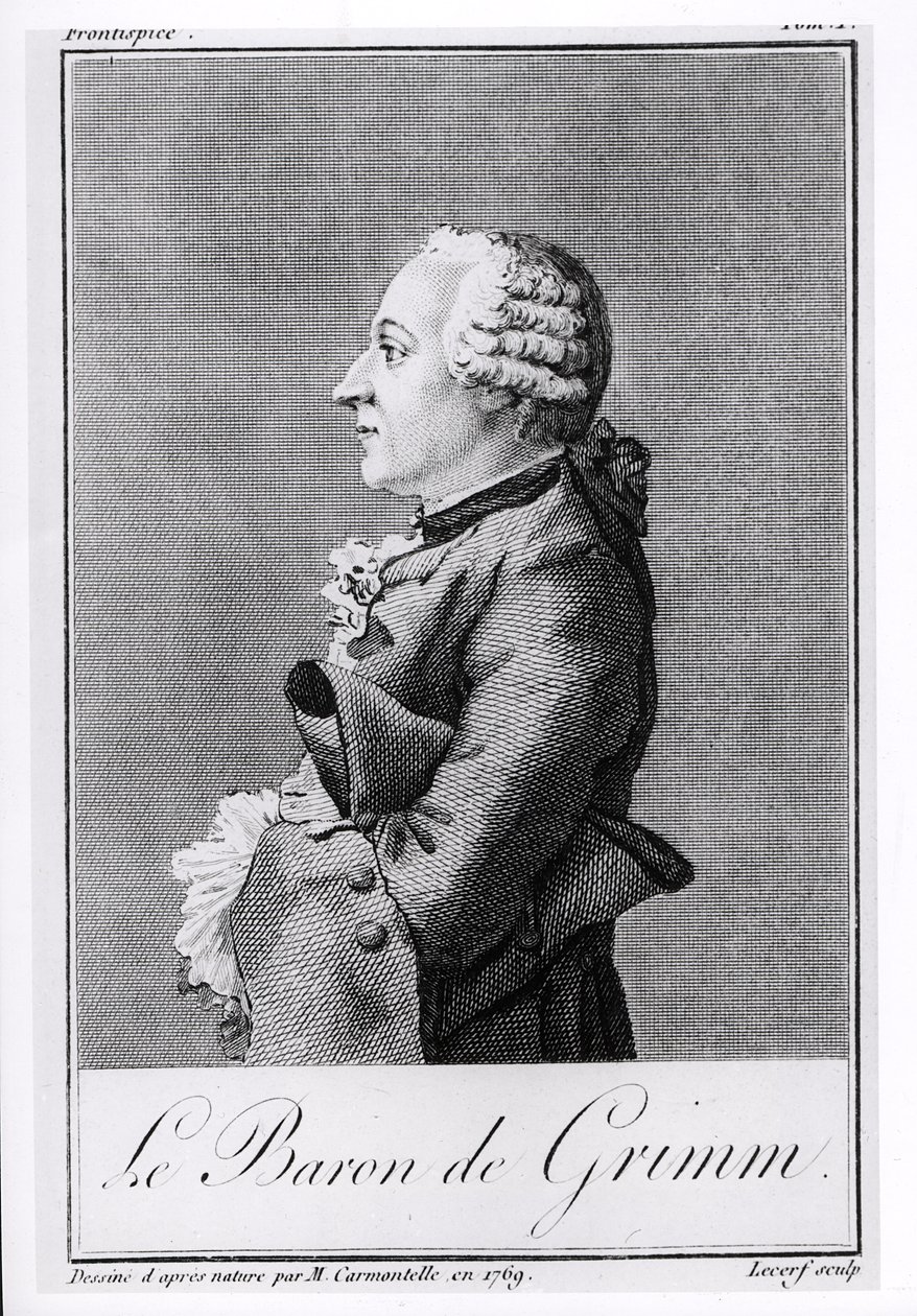 Friedrich Melchior Grimm báró (1723-1807), Lecerf metszet, 1769 alkotó: Louis Carrogis dit Carmontelle