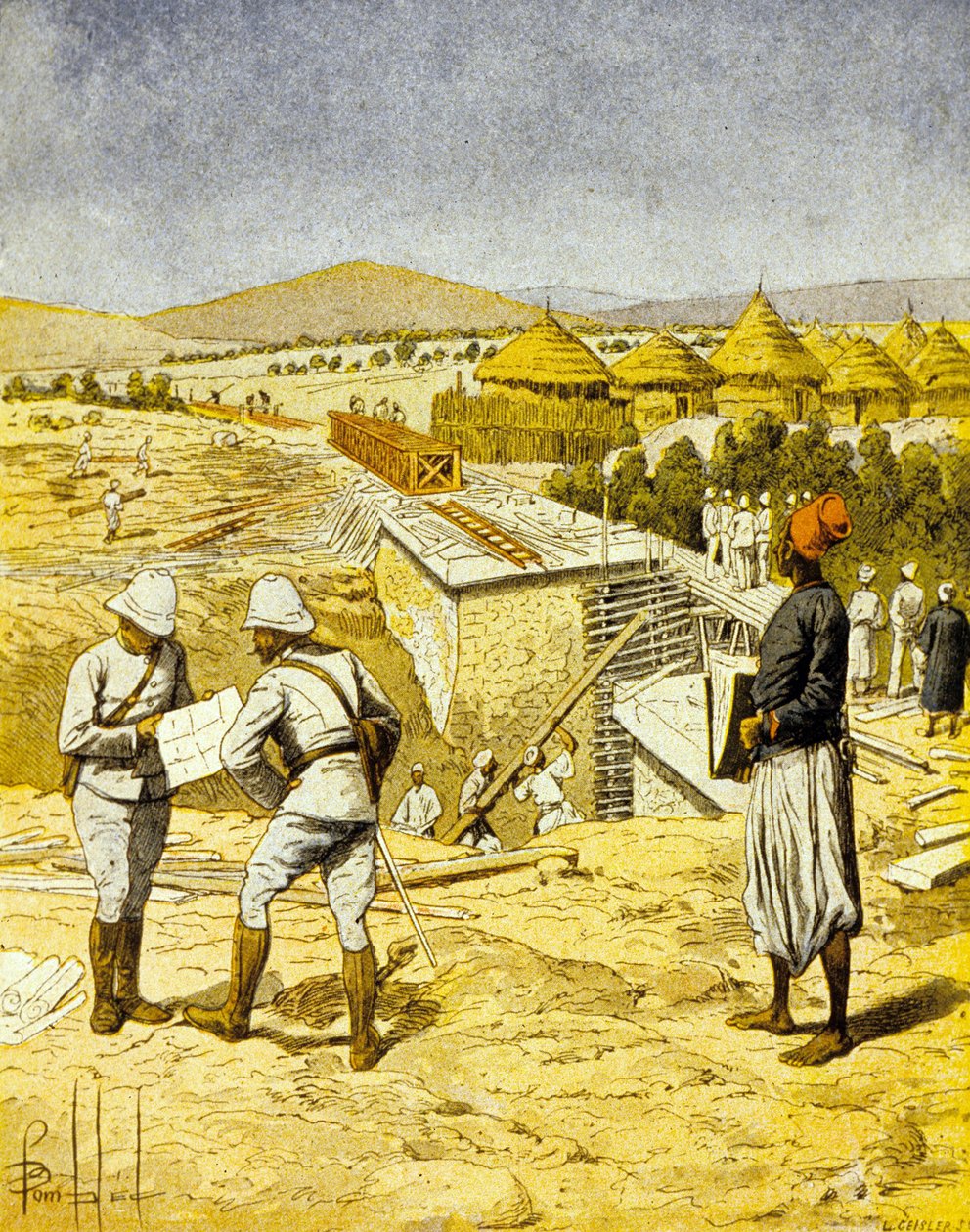 A Medine és Bafoulabé közötti vasútvonal építése alkotó: Louis Charles Bombled