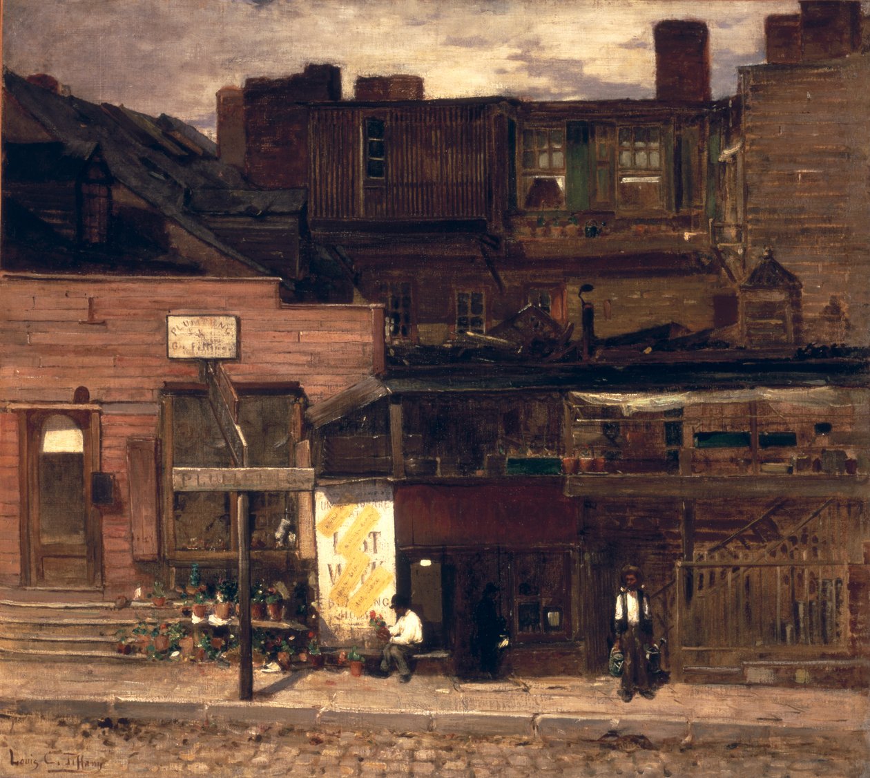 Duane Street, New York, 1878 körül alkotó: Louis Comfort Tiffany