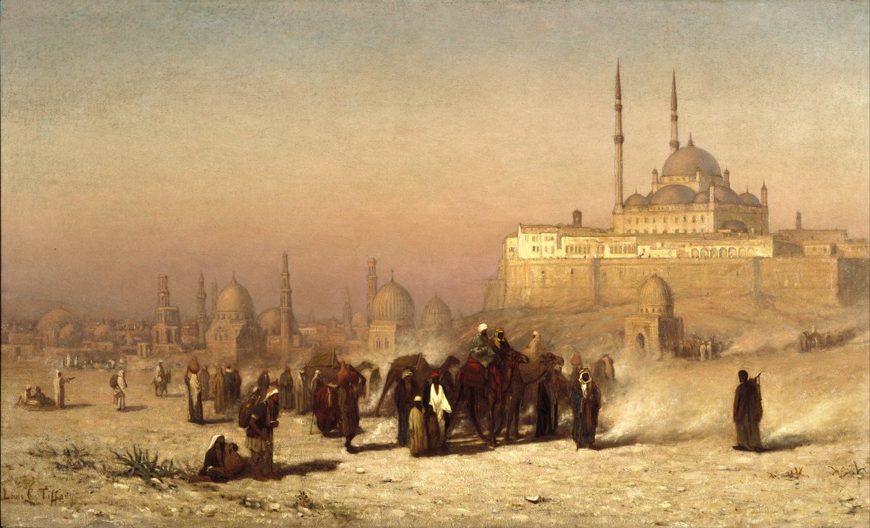 Útban Régi és Új Kairó, Muhammad Ali Citadella mecset és a Mamelukes sírok között alkotó: Louis Comfort Tiffany