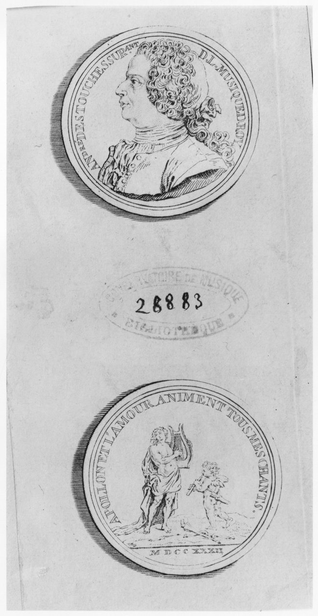 Andre Cardinal Destouches, 1732-es éremből vésve, 1750 körül alkotó: Louis Crepy