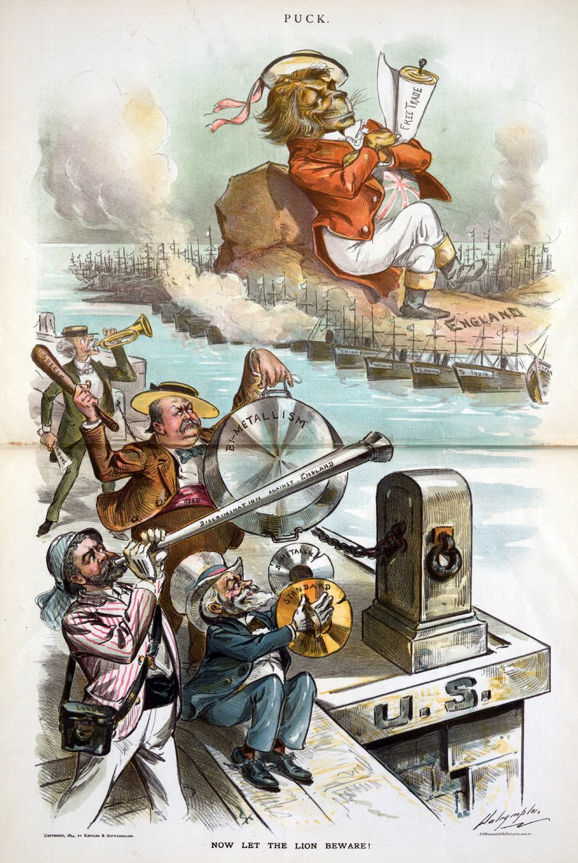 Vigyázz az oroszlán!, 1894 alkotó: Louis Dalrymple