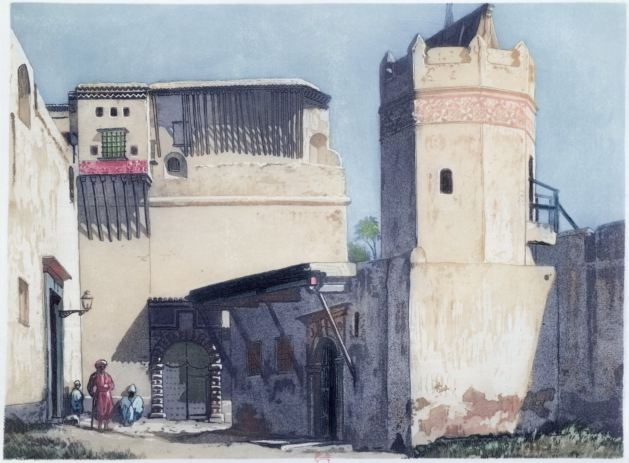 A Kasbah és a mecset Algírban, 1921 alkotó: Louis Dauphin