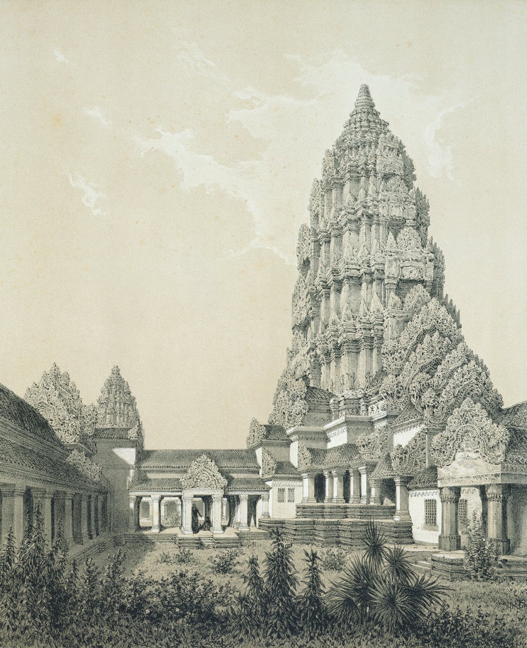 Angkor Wat központi tornya és felső udvara, 1873 alkotó: Louis Delaporte
