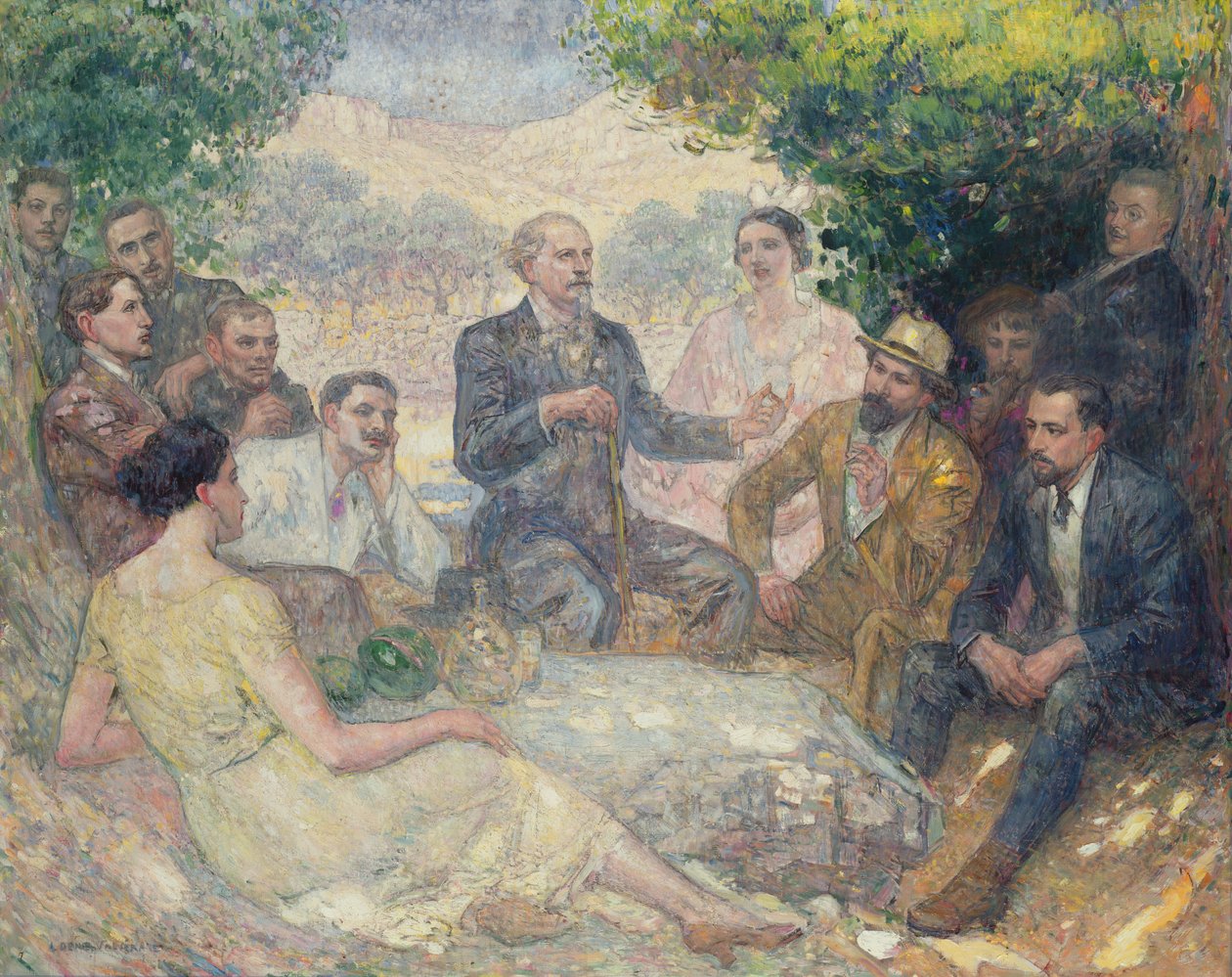 Mistral és barátai az Alpilles előtt alkotó: Louis Denis Valverane