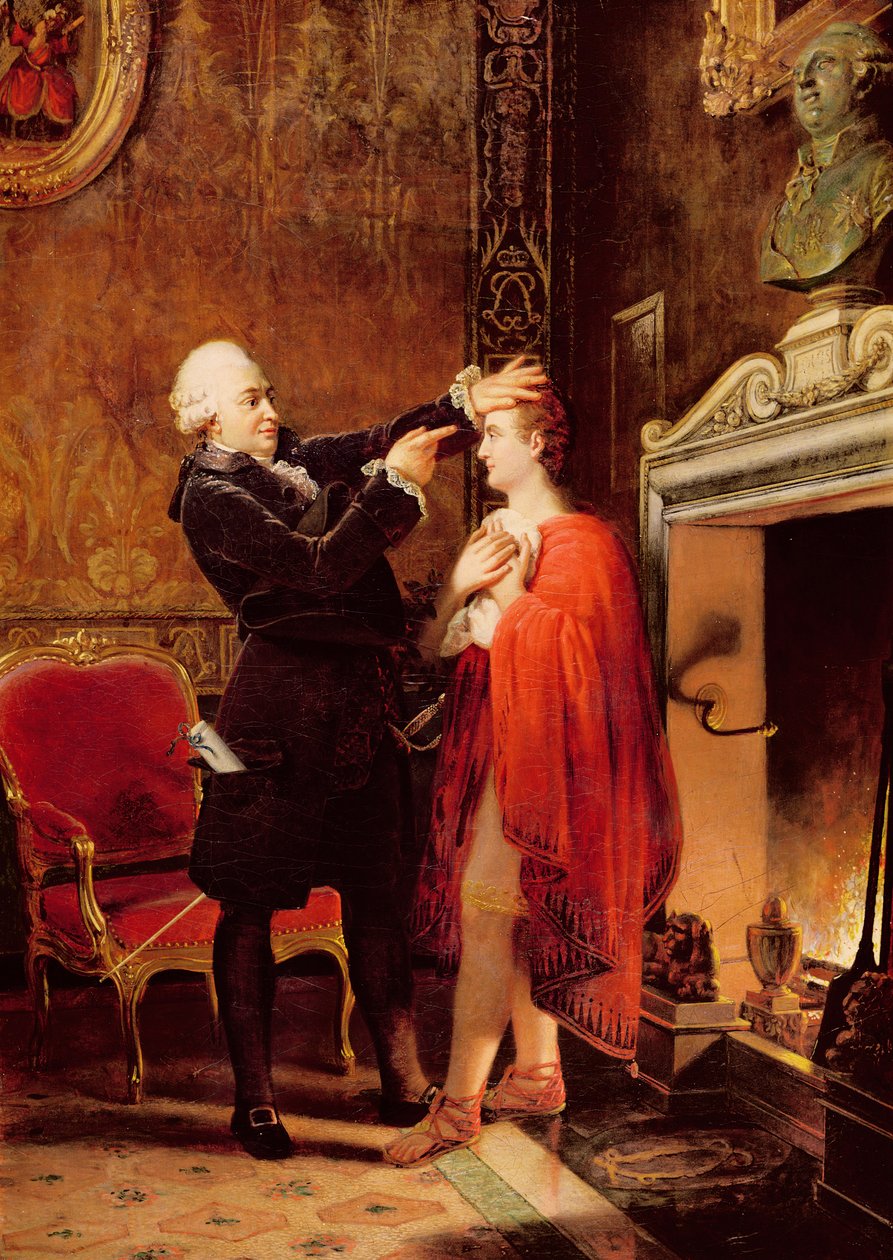 Jean-Francois Ducis (1733-1816) A színész, Talma jövőjéről mesél az arcán lévő vonalak olvasásával, 1833 alkotó: Louis Ducis