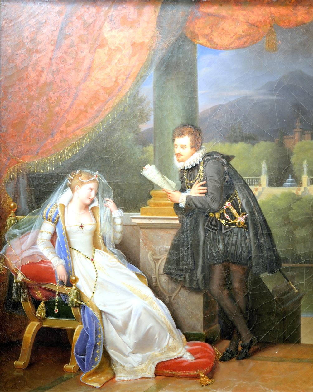 A kupa verseket olvas Eleonore dEste -nek. alkotó: Louis Ducis