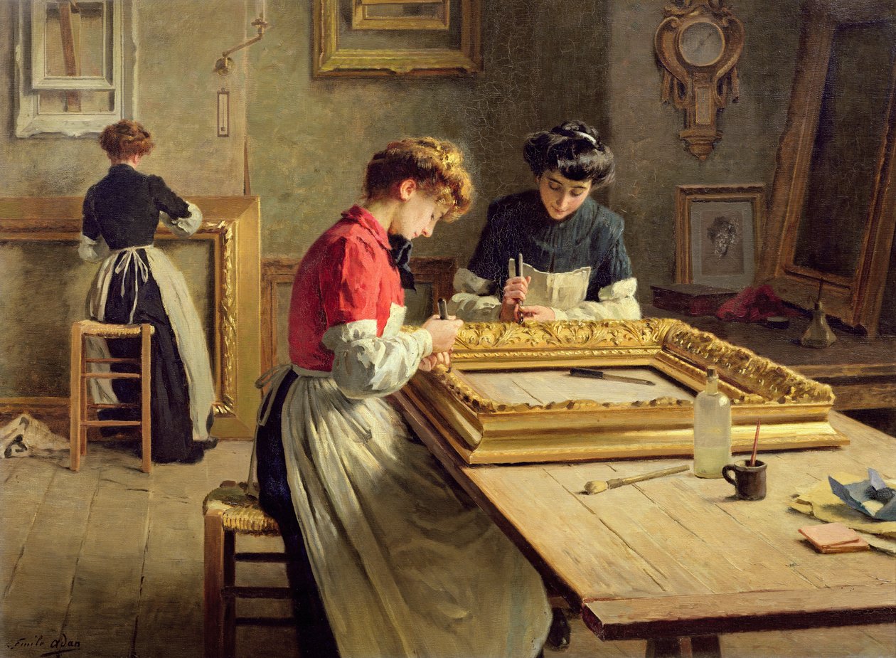 Keretaranyozó műhely belseje alkotó: Louis Emile Adan