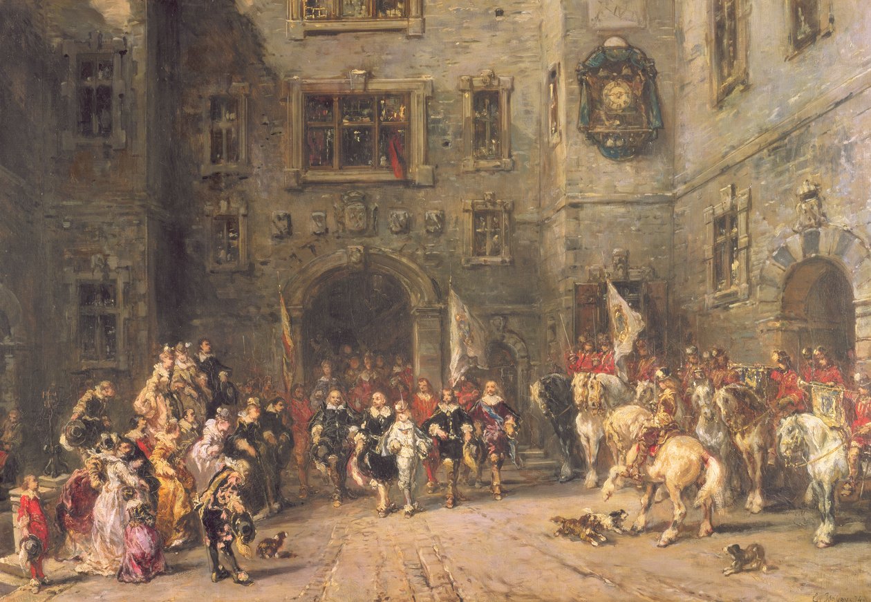 XIII. Lajos a blois-i kastélyban, 1874 alkotó: Eugene Isabey