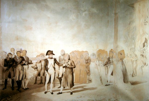 Napóleon ellátogat a Jouy-en-Josas-i gyárba, 1806. június 20-án (toll és szépia tinta papíron) alkotó: Eugene Isabey