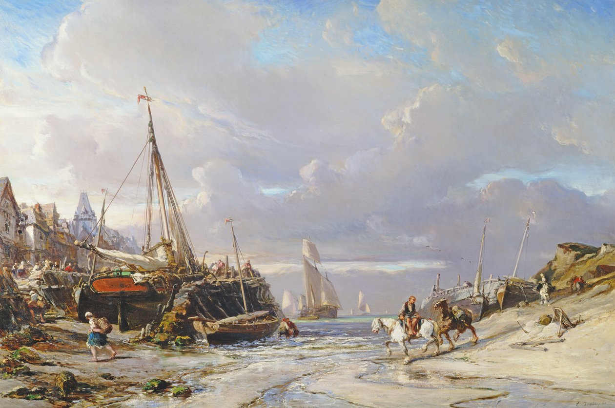 Kikötő Bretagne-ban, 1861 alkotó: Eugene Isabey