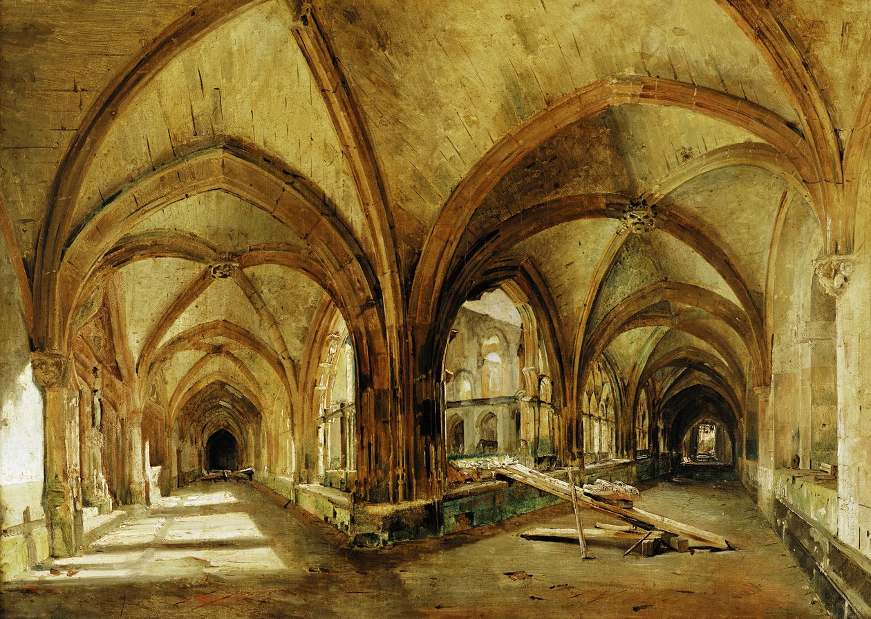 The Cloisters of St. Wandrille, 1825-30 körül alkotó: Eugene Isabey